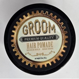 GROOM Premium Quality Hair Pomade 3oz Medium Hold High Shine 2 Pack