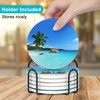 Nipichsha Coasters for Drinks, Set of 6 Cute Absorbent Ceramic