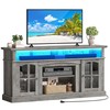YITAHOME LED Farmhouse TV Stand for 75 Inch w/Outlets, Modern