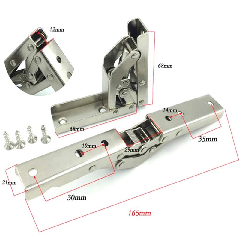 90 Degree Folding Door/Shelf Hinge Hidden Bracket Table Holder Furniture