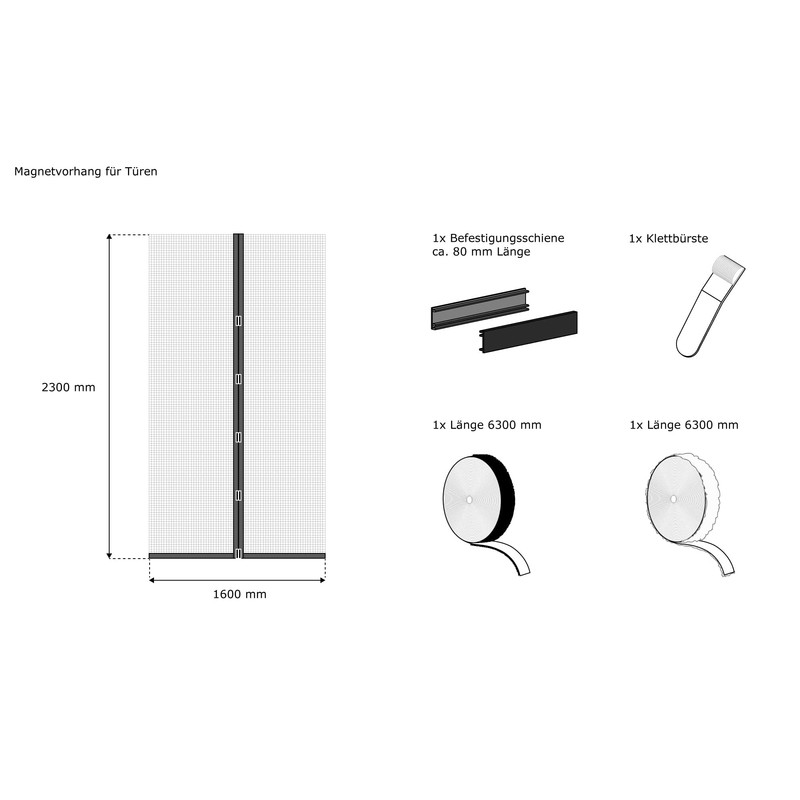 Jarolift Fly Screen Magnetic Curtain for Doors, Various Sizes And