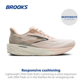 Brooks Women’s Launch 11 Neutral Running Shoe - Almond/Fog/Black - 8 Medium