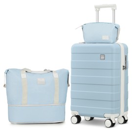 imiomo Carry on Luggage 22x14x9 Airline Approved, Hardside 20 Inch Carry on Suitcases with Spinner Wheels, Lightweight Travel Carry-on Luggage with TSA Lock (Blue, Carry-On 20-Inch)