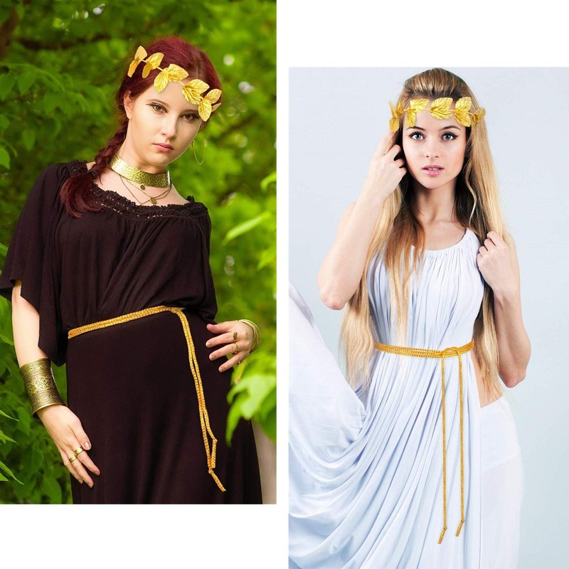 3 Pieces Roman Head Wreath Gold Leaf Crown Headpieces Roman
