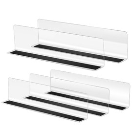 Baluue 6Pcs Plastic Shelf Dividers Magnetic Closet Shelf Organizer Divider Separator Clapboard for Storage Bedroom Bathroom Kitchen Office Supermarket 6CM