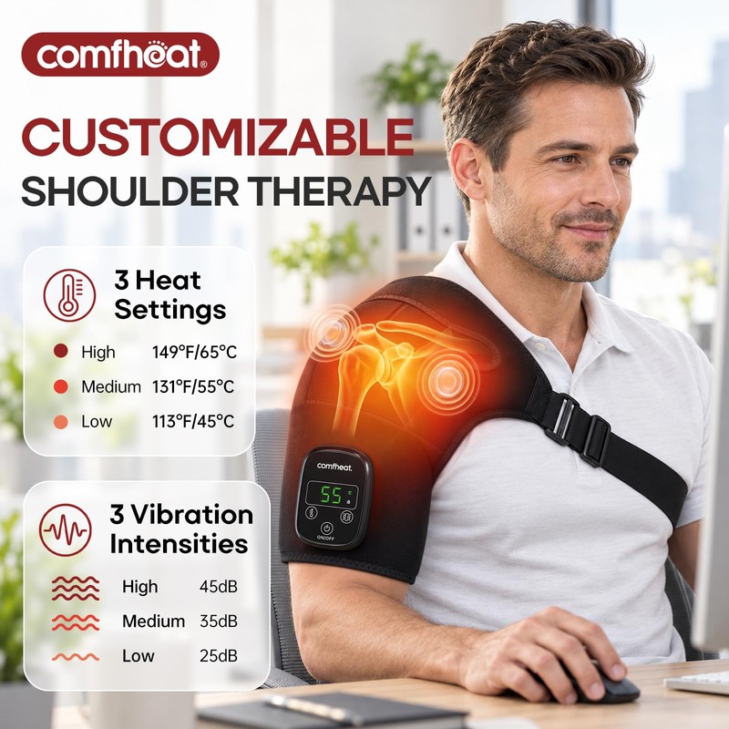 Graphene Shoulder Heating Pad with Vibration Massage Deeper Relief