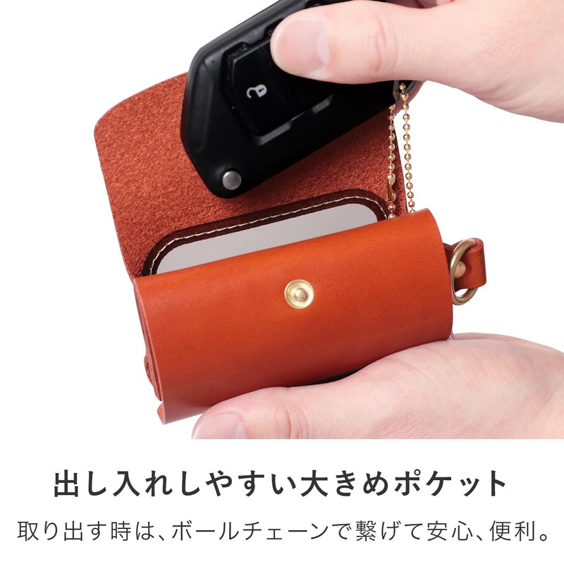 HUKURO Smart Key Case, M -with, Men's, Women's, Genuine Leather,