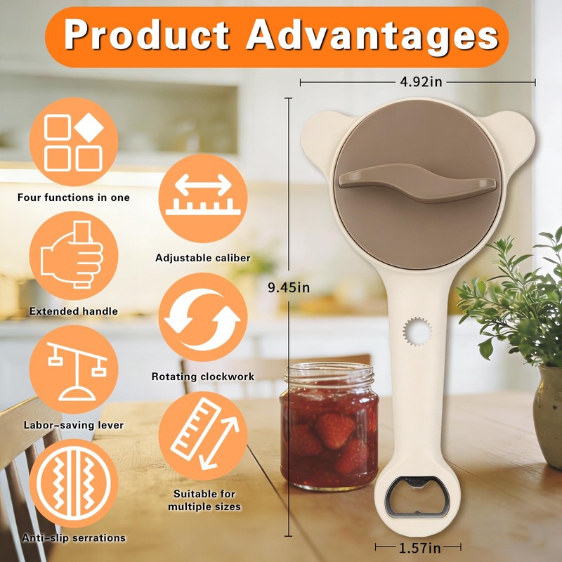 Tydon Guardian Jar Opener for Seniors Non-Slip Multi Lid Opener