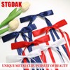 STGDAK 24Pcs Star Hair Clips Red Tassel Ribbon Bows Mini