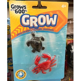 Grow MAGIC GROW CREATURE 2 PACK SEA TURTLE & CRAB WATCH IT GROW UP TO 600% IN WATER!