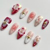 Luxury Press on Nails Medium Almond Handmade 3D Unique Reusable