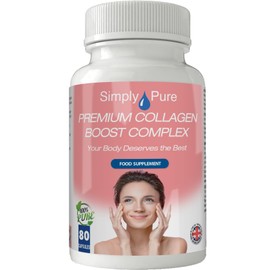 Simply Pure Simply Pure Premium Collagen Boost Complex for Skin & Joint Health | Type 1 Marine Collagen with Hyaluronic Acid & Vitamin C | 600mg Capsules x 80 | GM Free | Gluten Free