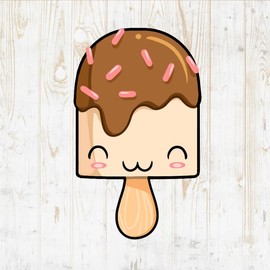 Popsicles Decals Peel & Stick - Wall Vinyl Stickers - Kawaii Ice Cream Stick Summer Cartoon Colorful - Car Window Truck Laptop Tumbler - Kitchen Shop Store Boy Girl Kids Bedroom Room Decor DWSV20294