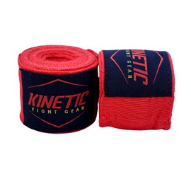 Kinetic Boxing Bandages - Premium Hand Wraps for Men, Women, Children - Perfect for Boxing, Kickboxing, Muay Thai, Fitness - Semi-Elastic with Thumb Loop - Breathable - Red 3.5 m