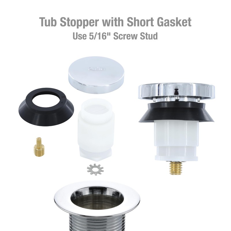 Danco, Chrome, 80811 Touch-Toe Tub Stopper, 2 x 2 x