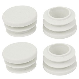 sourcingmap 19mm Dia White Plastic Blanking End Cap Tubing Pipe Inserts Bung 4 Pcs