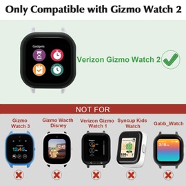 [4-Pack] Snyeest Case Compatible with Gizmo Watch 2 Screen Protector for Kids,Tempered Glass Only Compatible for Verizon Gizmo Watch 2,(Clear+Clear+Black+Black)