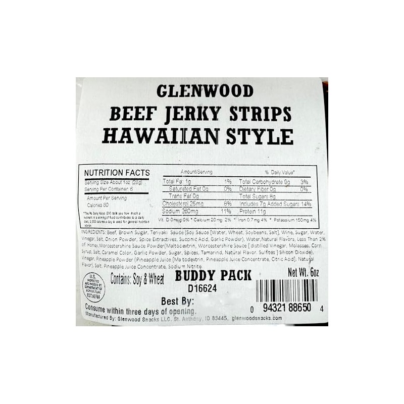 Glenwood Beef Jerky Tender Beef Jerky Buddy Pack Beef Jerky