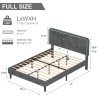 Vecelo LED Light Queen Full Twin Bed Frame with USB