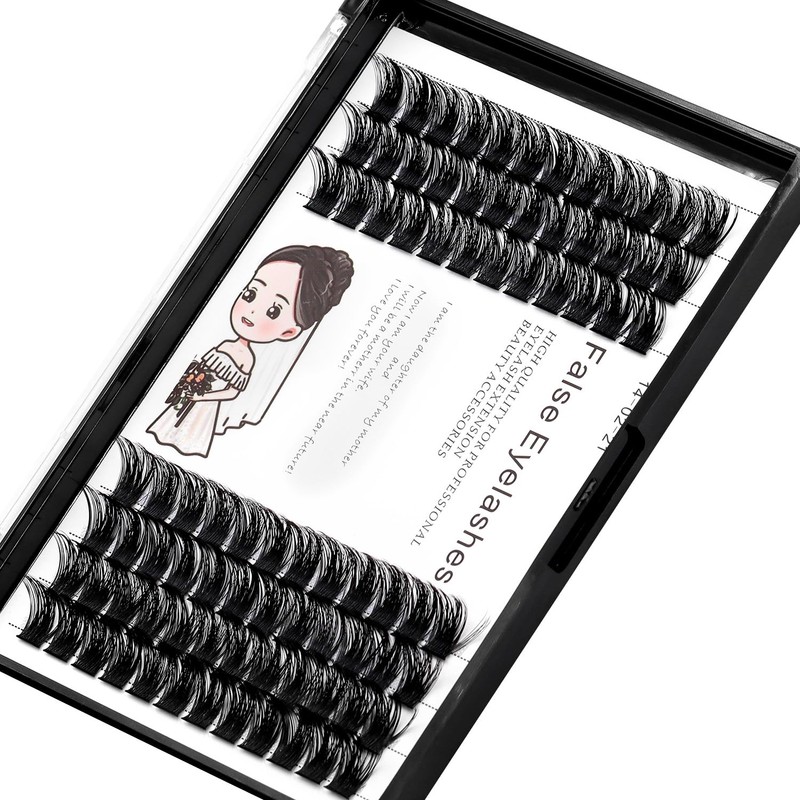 Bodermincer Black/Brown Color Natural Lash Clusters 84pcs Wispy Eyelash Clusters