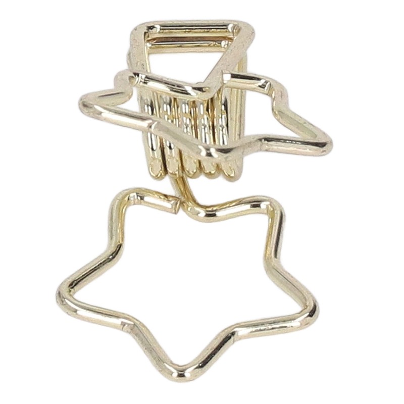 100Pcs Star Binder Clips Hollow Out Cartoon Style Strong Clamping