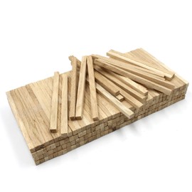 80 x Wooden Strips 10 x 8 mm Oak Loose Craft Blocks for Crafts Craft Sticks (Oak 10 x 8 mm)