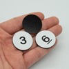 StayMax White Plastic Numbered No Hole Round Number Plates 0-100