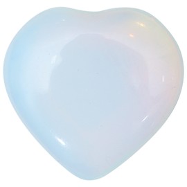 BEZAVO 50 mm Opalite Crystal Heart Large Healing Crystals - Pocket Massage Worry Stone - Heart Love Shaped Stone - Natural Reiki Gemstone Hand Craved Crystal Gifts