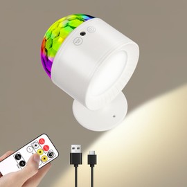 Zeaido RGB-Ambientelichter & LED Wandlampe, drehbare Desktop Sternenhimmel Deckenprojektion mit Smart-Fernbedienung, für Zuhause/Schlafzimmer-Hintergrund/Partys/Bars/KTV etc (Weiß, 1er Pack)
