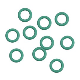 sourcing map Pack of 10 Fluorocarbon Rubber O Rings, 1.5mm Wide Rubber Seal Green 5mm x 8mm x 1.5mm