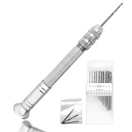 Sanhana Pin Vise Precision Hand Drill Stainless Steel Set of 13 Drills (0.03 - 0.12 inches (0.8 - 3.0 mm) Resin Type for DIY Carpentry Handmade Craft Tools Plastic Model Tools