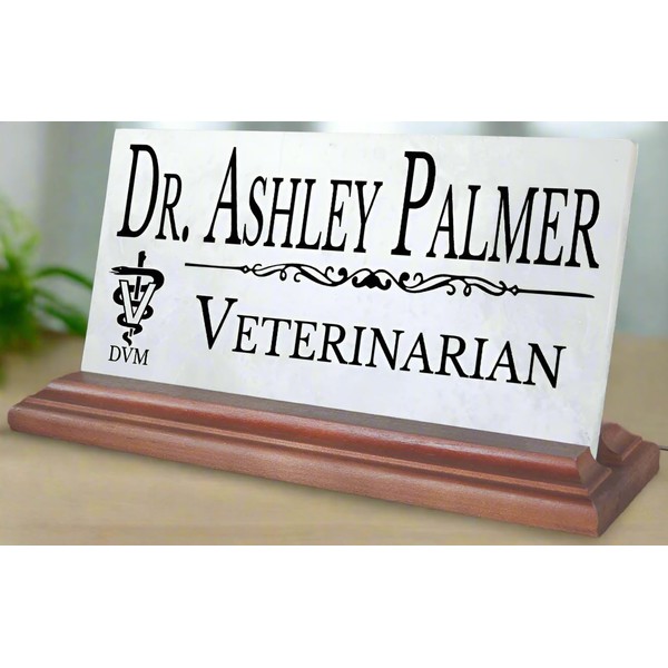 Veterinarian Desk Name Plate Gift Custom Personalized Office Nameplate for