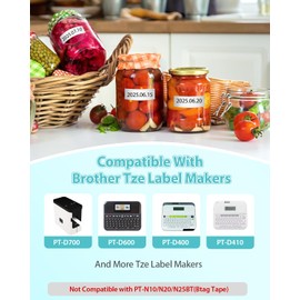 4-Pack TZe-241 TZ Tape 18mm 0.7 Inch Laminated White Compatible for Brother P Touch TZe-241 TZ-241 TZe241 Label Tape Use for Ptouch PT-D400 D410 D600 D610BT Label Maker 3/4 Inch, Black on White