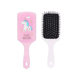 SANNIDHI® Unicorn Paddle Hair Styling Brush Large with Air Cushion and Soft Bristle for Kids Girls and Women (Pink)