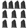 Keenso Black Drawstring Bag, 10 Pcs Portable Polyester Waterproof Drawstring