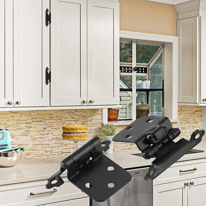 Bestgle 10 Pcs Overlay Door Cupboard Hinges, Metal Semi-Concealed Cupboard
