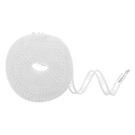 uxcell Windproof Clothesline, 10M 33ft Plastic Non-Slip Clothes Drying Rope Portable Travel Clothesline for Courtyard Outdoor Laundry Camping, White