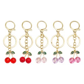 GraceAngie 10Pcs Cherry Bag Charms Cute Fruit Chains Cherry Purse Charms for Handbags, Metal Cherry Keychain Purse Gifts for Women
