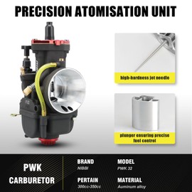 NIBBI Carburetor PWK32 fit 300cc 350cc Motorcycle Engine with Carb Jets for DirtBike MiniBike PitBike GY6 ATV