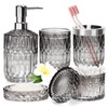 5-Piece Glass Bathroom Accessories Set – Elegant Bathroom Set with