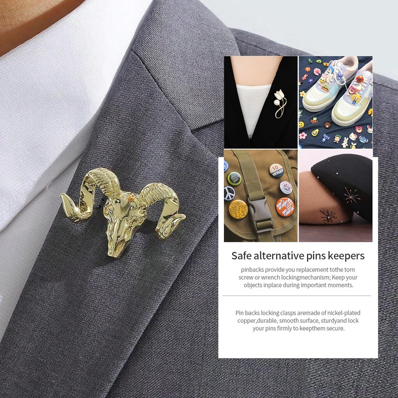 Hession Metal Pin Backs Locking Pin Keppers Clasp Nickel Plated