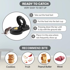 Gearshark Reusable Round Snap Mousetraps - Quick Catcher Effective Mouse Trap Indoor & Outdoor for Home - Safer Traps Easy to Clean & Setup Bait Reacting, 6 Pcs