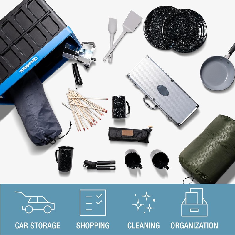 CleverMade Collapsible Storage Bin, Gray, 3PK - 62L (16 Gal)