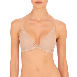 Natori Women's Feathers Luxe Plunge T-Shirt Underwire Bra 721255, Café, 36B