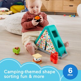 Fisher-Price Fisher-Price Baby Developmental Toy S'More Shapes Camping Tent Block Sorting Activity for Infants Ages 6+ Months