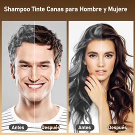 Dark Brown Hair Dye Shampoo 3in1, Haarfarbe Shampoo Braun Gegen Graue Haare Abdecken, Sofortiges Haarfärbeshampoo, Farbshampoo Dunkelbraun für Männer Frauen (Dunkelbraun)