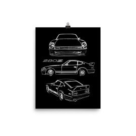 Racing Roots 1978 Datsun 280z Vintage JDM Tuner Collector Car Poster 8 x 10
