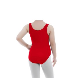 BODYWEAR LTD - Girls Sleeveless Leotard Shiny Nylon – Comfortable Fit – Performance Wear - Dance Class Essential - Ballet Gymnastics, Dance, School, Sportswear (Red, 9-10 years)