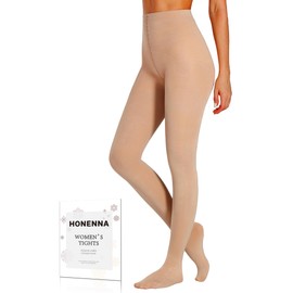 HONENNA Colorful Womens Fleece Lined Tights High Waisted Opaque Winter Thermal Pantyhose, Tan M-L