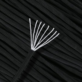 Grenhaven Tear-Proof Paracord 550 for Outdoor DIY Manual Braiding, Camping, Gardening, Universal Survival Rope with 7 Cords 100ft long, 250lbs Capacity, 4mm diameter, NOT SUITABLE FOR CLIMBING, black